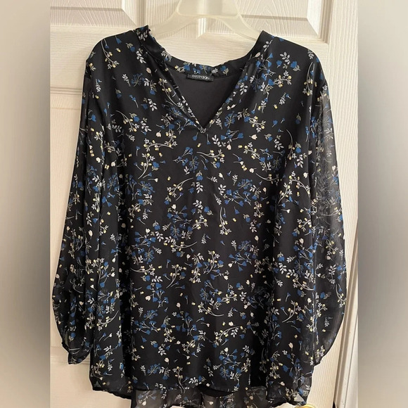 PAPERMOON~FLORAL BLOUSE~LONG SLEEVE~3X - Picture 1 of 9